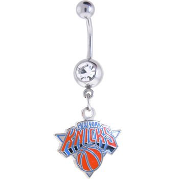 NBA New York Knicks Crystalline Gem Belly Ring