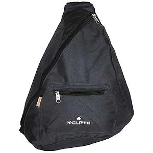 K-Cliffs Black Outdoor Backpack  Biking Backpack  Messenger Backpack  Cross Shoulder Backpack