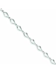 Genuine 14K White Gold Polished Fancy Link Bracelet 7.25 Inches 2 Grams Of Gold 100% Satisfaction Guaranteed.