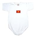 Baby Bodysuit White " Flag Transfer Kyrgyzstan " State Country