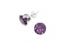 Sterling Silver 8mm Round CZ Fashion Birthstone Earring in 4 Prong Setting, February