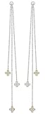 14K Tri-Color Gold Tricolor Gold Diamond Earrings