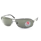 Ray Ban Sunglasses RB 3343 004/58 Gunmetal/Polarized Crystal Green, 63mm