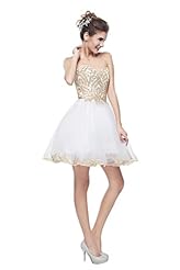 Strapless Satin/Tulle Applique Sweetheart Bridesmaid Dress/Wedding Dress/Mini Dress 