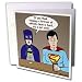Search : Rich Diesslins Funny General Cartoons - Super Hero Parody with Batman and Superman at the bar - Greeting Cards-6 Greeting Cards with envelopes