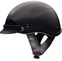 DOT Black Flame Shorty Motorcycle Helmet