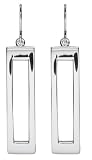 Sterling Silver Rectangular Drop Earrings