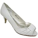 Womens White Bridal Peep-Toe Wedding Ladies Shoes