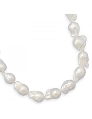 MMA Silver - 18 inch AB Quality Baroque Pearl Necklace