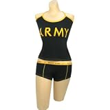 WOMENS BLACK ARMY CASUAL TANK TOP