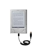 Coiled USB Cable for the Sony Reader PRS-505 with Power Hot Sync and Charge capabilities - uses Gomadic TipExchange Technology