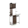 HJH Office/Buerostuhl24 673900 Computertisch Ecktisch Corner Pro, alu / walnuss