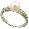 14Kt White Gold Plain and Bare Cultured White Pearl Ring