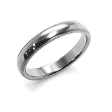 Platinum Milgrain Edge Women's Wedding Band,2.5mm.
