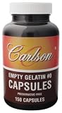 Carlson Laboratories - Empty Gelatin #0 Capsule, 150 capsules