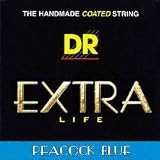 DR Strings PEACOCK BLUE - EXTRA-Life Blue Coated Electric 12-52