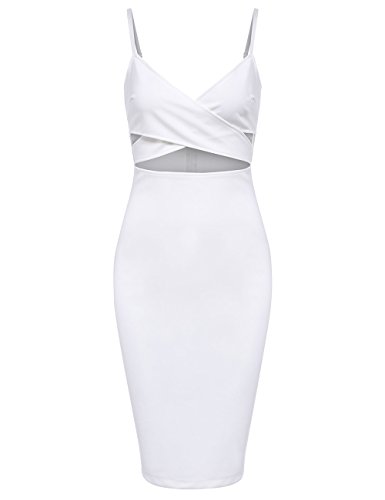 ROMWE Women's Sexy Summer Spaghetti Strap Cut Out Pencil Dress