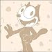 Search : Felix the Cat Left Felix on Tan Button B-FTC-0020