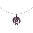 Sterling Silver Amethyst Flower Pendant Necklace