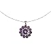 EXP Sterling Silver Amethyst Flower Pendant Necklace