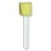 Qosina 12595 Yellow Polyester/Polyurethane Tapered Sponge on a Stick with Polypropylene Handle, 5" Length (Pack of 25)