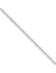 14k White Gold 2.25mm Solid Polished Spiga Chain