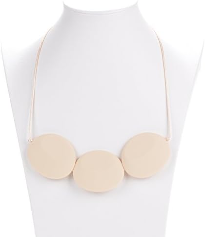 MamaLuna Silicone Necklace Three Oval Teether - Baby Teether Necklace Gum Massager. BPA, Lead and Phthalate Free (navajo white)