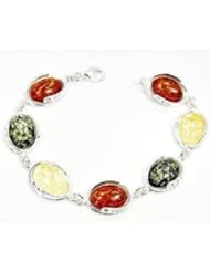 Head-turning Sterling Silver Baltic Amber Bracelet
