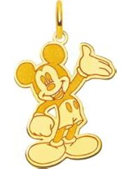 14K Gold Disney Waving Mickey Mouse Charm Jewelry 23mm
