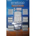 Sanyo 277265 Eneloop Power Pack with Battery Charger, 8 AA & 2 AAA Batteries Plus 4 C & 4 D Size Adapter (CostCo Kit #2)
