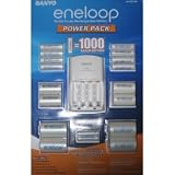 Sanyo Eneloop Power Pack with Battery Charger, 8 AA & 2 AAA Batteries Plus 4 C & 4 D Size Adapter