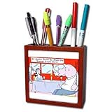 Londons Times Funny Computer Cartoons - Internet Singles Scene - Tile Pen Holders-5 inch tile pen holder