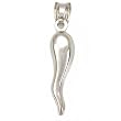Italian Horn Charm 14k White Gold 24.5mm