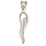 Italian Horn Charm 14k White Gold 24.5mm