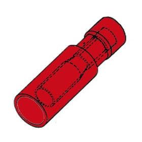 Velleman Cosse cylindrique femelle rouge, 10pcs/blister