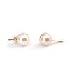 HinsonGayle AA+ Round 8.0-8.5mm White Cultured Pearl Stud Earrings (14K Yellow Gold)
