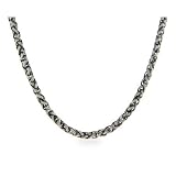 Eve's Addiction Italian Wheat Chain Mens Sterling Silver Necklace