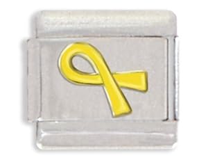 Clearly Charming Yellow Ribbon Italian Charm