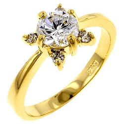 18K Yellow Gold Plated Rose Ring