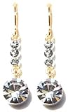 3 Carat Bling Bling Austrian Crystal Earrings - Goldtone