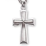 Sterling Silver Cross and 24-inch Chain