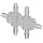 Value Plastics 6PDT210-6 Six-port Double T Style Manifold with 200 series Barbs for 1/16" (1.6 mm) ID Tubing, Natural Polypropylene (25-Pack)