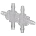 Value Plastics 6PDT210-6 Six-port Double T Style Manifold with 200 series Barbs for 1/16" (1.6 mm) ID Tubing, Natural Polypropylene (25-Pack)