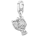 Platinum Plated 925 Sterling Silver Bauhinia Memorial Sculpture Charm With 925 Sterling Silver Chain (16
