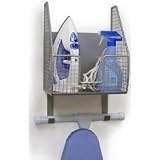 Modern Ironing Board Holder with Basket (Gray) (18.25H x 11W x 7.75D)