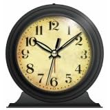 Infinity 10415/BLACK Antique Look Metal Alarm Clock