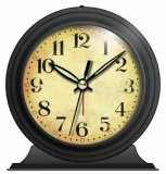Infinity 10415/BLACK Antique Look Metal Alarm Clock