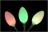 Set Of 10 Color Changing LED C9 Novelty Christmas Lights - Green Wire