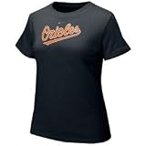 Nike Baltimore Orioles Ladies Black Authentic Crew T-shirt (XX-Large)
