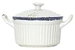 Stoneware Pottery Distressed Blue and White Round Salt Box4"D, 2"H Set of 2